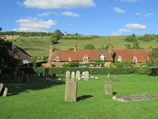 Quaint village graveyard within the countryside
