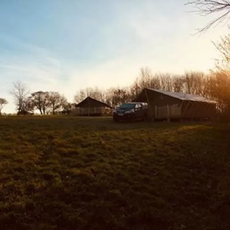 Tents in the sunset 